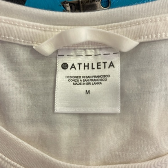 Athleta Women’s White Tunic Tank Top Cinched Size Medium Tennis Core - Picture 7 of 7